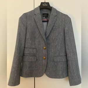 J. Crew Navy Dalton Blazer with Brass Accents